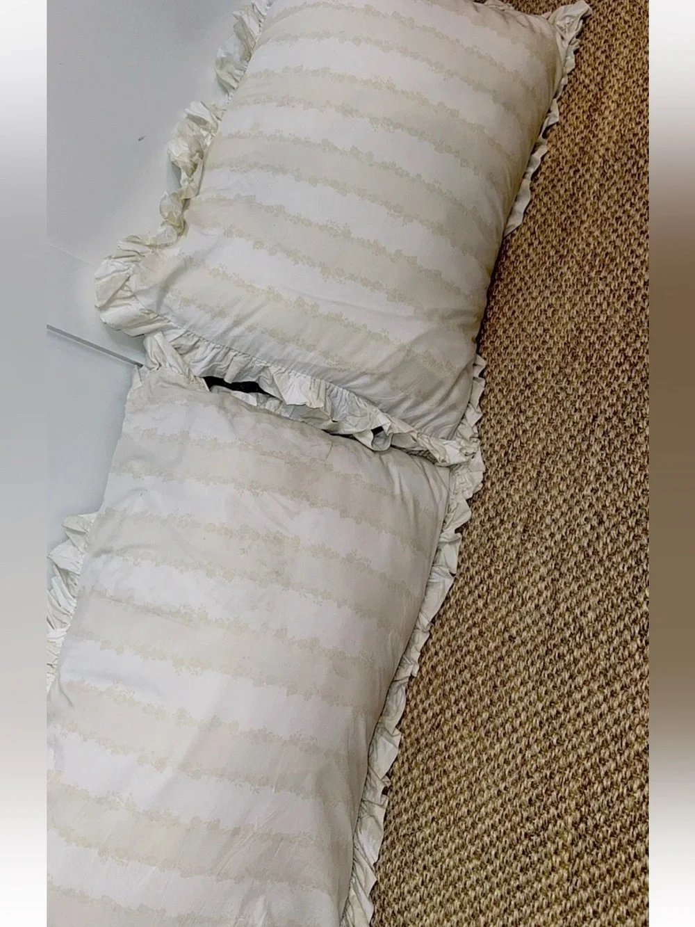 Simply Shabby Chic Rachel Ashwell Grace 2 Ruffled Shams Pristine Vintage Rare